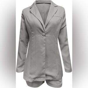 Elegant Gray Women's Blazer